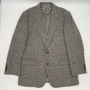 Oakton Ltd Mens Plaid Blazer Jacket Wool Blend Sport Coat Size 46